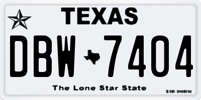 TX license plate DBW7404