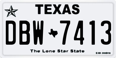 TX license plate DBW7413