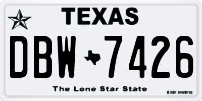 TX license plate DBW7426