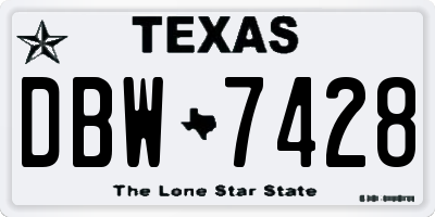 TX license plate DBW7428
