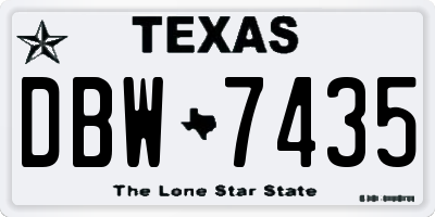 TX license plate DBW7435