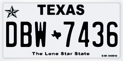 TX license plate DBW7436