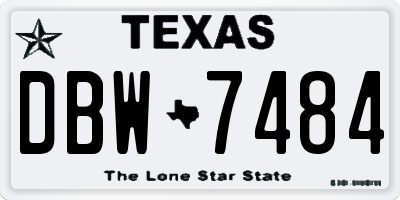 TX license plate DBW7484