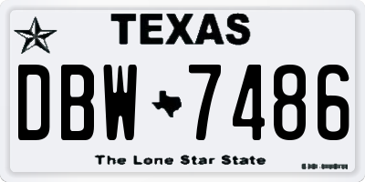 TX license plate DBW7486
