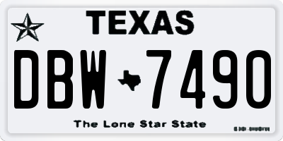 TX license plate DBW7490