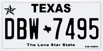 TX license plate DBW7495