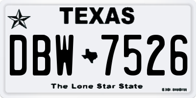 TX license plate DBW7526
