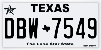 TX license plate DBW7549
