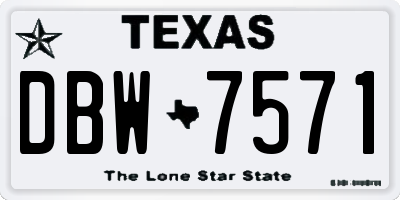 TX license plate DBW7571