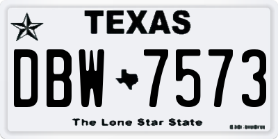 TX license plate DBW7573
