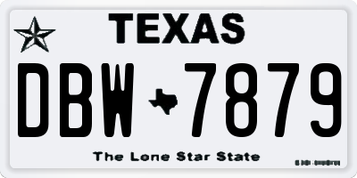 TX license plate DBW7879