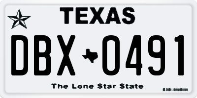 TX license plate DBX0491