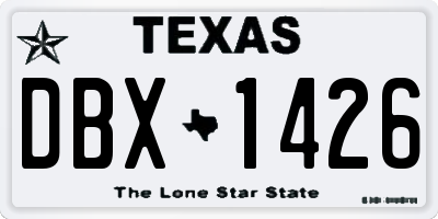 TX license plate DBX1426