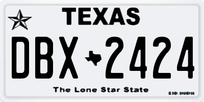 TX license plate DBX2424