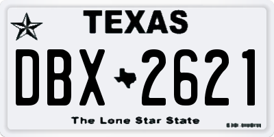 TX license plate DBX2621