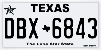 TX license plate DBX6843