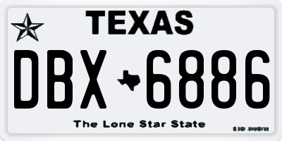 TX license plate DBX6886
