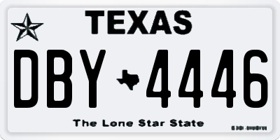 TX license plate DBY4446