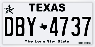 TX license plate DBY4737