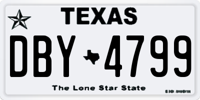 TX license plate DBY4799
