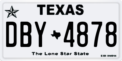 TX license plate DBY4878