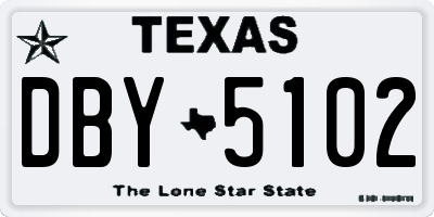 TX license plate DBY5102