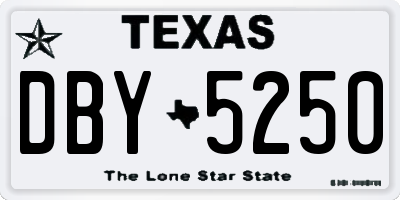 TX license plate DBY5250