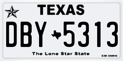 TX license plate DBY5313