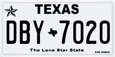 TX license plate DBY7020