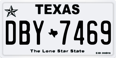 TX license plate DBY7469