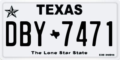 TX license plate DBY7471