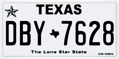 TX license plate DBY7628