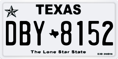 TX license plate DBY8152