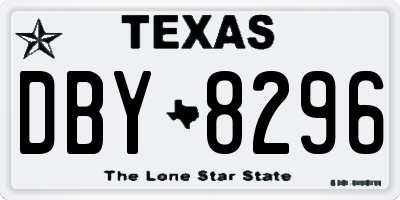 TX license plate DBY8296