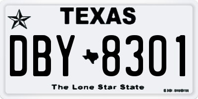 TX license plate DBY8301