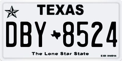 TX license plate DBY8524