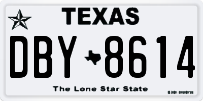 TX license plate DBY8614