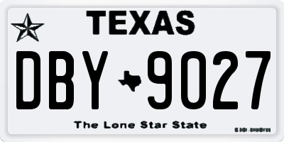 TX license plate DBY9027