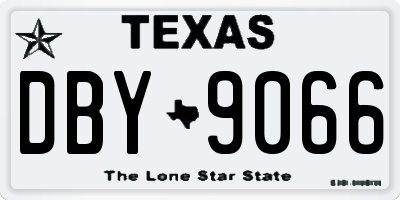 TX license plate DBY9066
