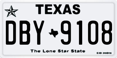 TX license plate DBY9108