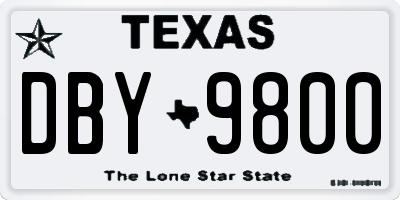 TX license plate DBY9800
