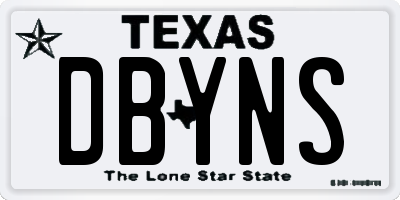 TX license plate DBYNS