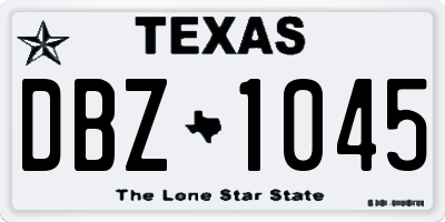 TX license plate DBZ1045