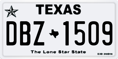 TX license plate DBZ1509