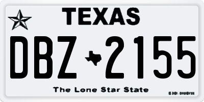 TX license plate DBZ2155