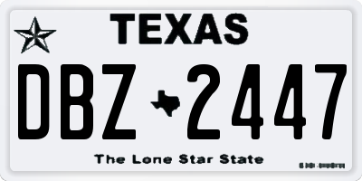 TX license plate DBZ2447