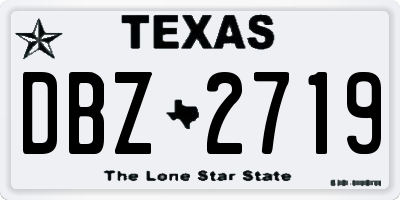 TX license plate DBZ2719