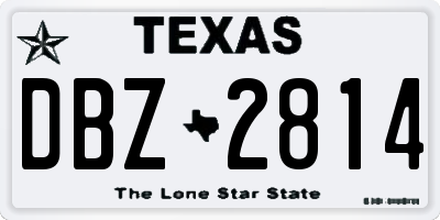 TX license plate DBZ2814