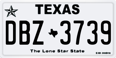 TX license plate DBZ3739