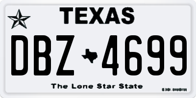 TX license plate DBZ4699